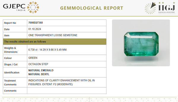Natural Emerald | Octagon Step Cut | Govt. Lab Certified image 1