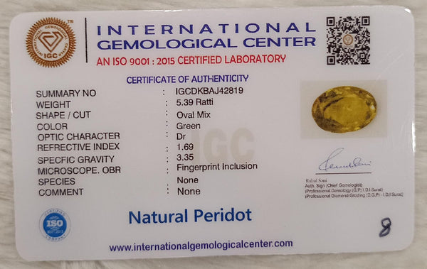 Natural Peridot | A Gem of Radiance and Positive Energy Summary No IGCDKBAJ42819 image 2