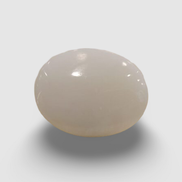 Natural White Opal 5.22 ratti oval cabochon loose gemstone, IGC certified IGCDKBAJ42992