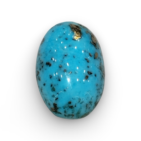 Natural Turquoise | Sea Blue | Oval Cabochon | Certified | Matrix BackgroundCertificate No.: IGCDKBAJ44715 image 0
