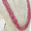 Natural Ruby Tumble Threeline Beaded Necklace image 2