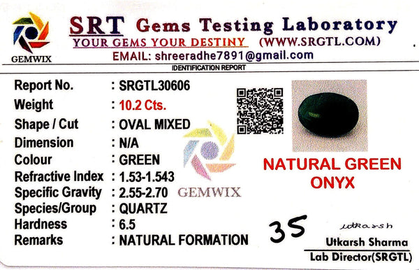 Natural Green Onex | Oval Mixed | SRT Certified No : SRGTL30606 image 2