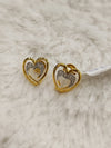 Kisna Collection | Yellow Gold Diamond Heart Earrings | 1.29 Gm | 0.04 Carat | 14KT | H-I Color | SI Clarity image 1