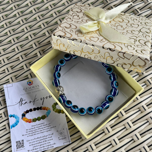 Energized Blue Evil Eye Bracelet for Protection & Reiki Healing โ Buri Nazar Battu, Adjustable Wristband, Rakhi Gift for Men & Women, Spiritual Jewelry for Positive Energy image 1