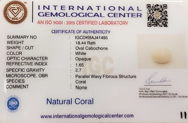 Natural White Coral: A Gemstone of Purity and Strength Summary No IGCDKBAJ41495 image 2