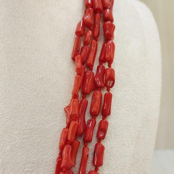 coral oval line necklace 04 image 1