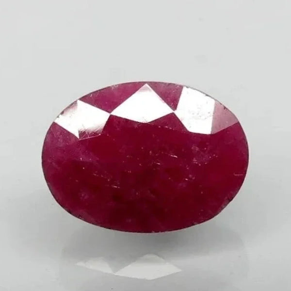 Natural unheated purplish red Ruby (Manik) oval mixed cut loose gemstone, report no. 9498D38415