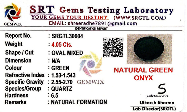 Natural Green Onex | Oval Mixed | SRT Certified No : SRGTL30604 image 2