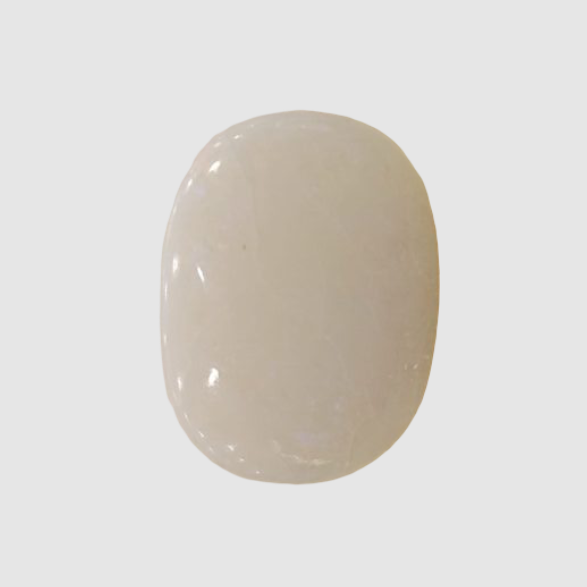 Natural White Opal 12.22 Ratti| Oval Cabochone | Certified No. IGCDKBAJ42934 image 1