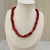 Natural red coral round three line necklace (012) – Tushar Gems