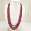 Natural ruby four line bead necklace – Tushar Gems