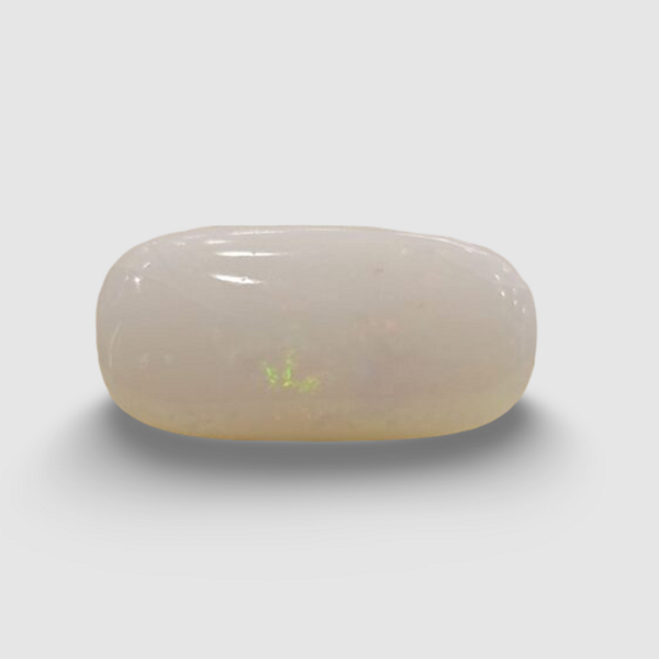 Natural White Opal 5.50 ratti oval cabochon loose gemstone, IGC certified IGCDKBAJ43015