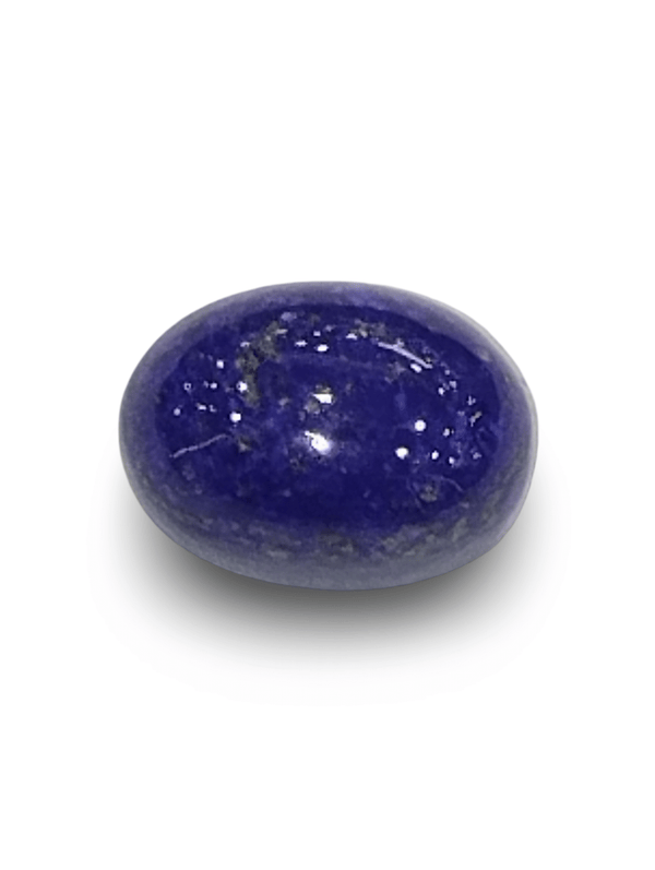 Natural Lapis Lazuli | Oval Cabochon | Deep Blue with Pyrite | IGC Certified Certificate No.: IGCDKBAJ42537 image 1