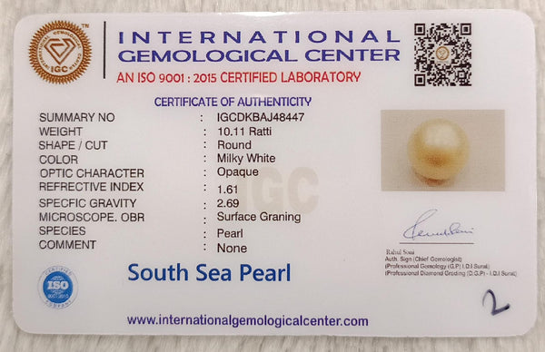 Natural South Sea Pearl – A Symbol of Elegance & Purity Summary No IGCDKBAJ48447 image 2