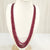 Natural ruby four line beaded necklace, red beads – Tushar Gems
