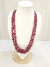 Natural Ruby’s 2line Tumble shape Neclace image 0