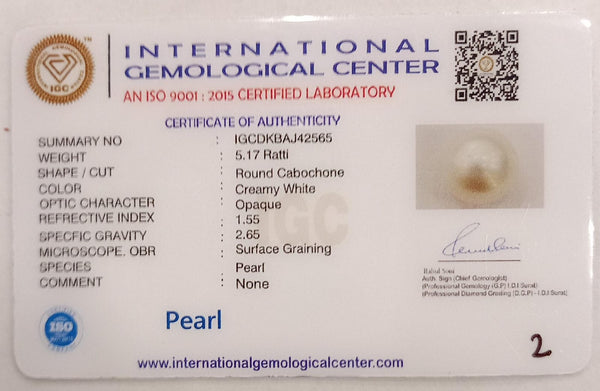 Natural Pearl (Moti): The Essence of Elegance and Serenity Summary No IGCDKBAJ42565 image 2