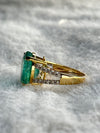 Elara Emerald Diamond Ring in 14K Gold – 7.25 ct Natural Emerald & 0.43 ct Certified Diamonds image 1