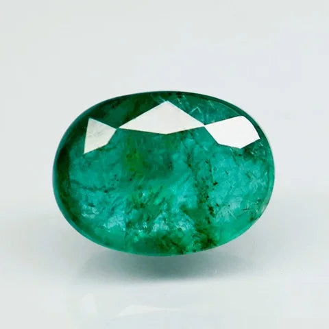 Natural Emerald | Govt. Lab Certified |Oval Mixed Cut | Green Report No.10210D41259 image 0