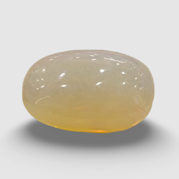Natural White Opal 14.06 ratti oval cabochon loose gemstone, IGC certified IGCDKBAJ42893