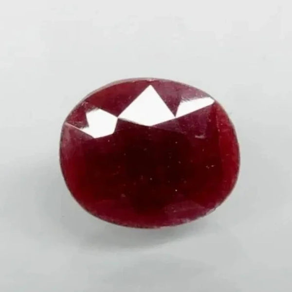 Natural unheated purplish red Ruby (Manik) oval mixed cut loose gemstone, report no. 9498D38416