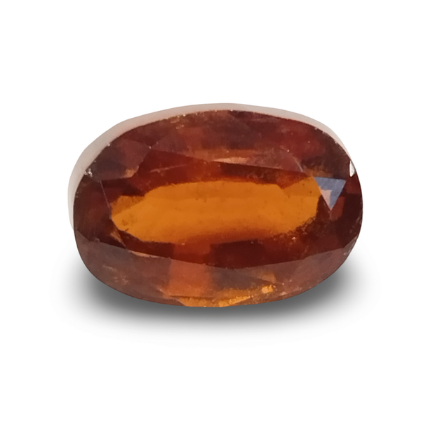 Natural brownish orange Hessonite (Gomed) oval mixed cut loose gemstone, certified IGCDKBAJ42753