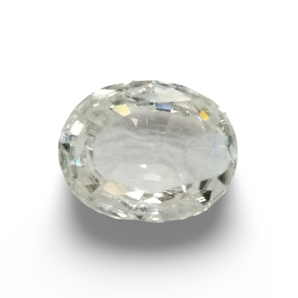 Natural White Zircon oval cut loose gemstone, IGC certified IGCDKBAJ46142
