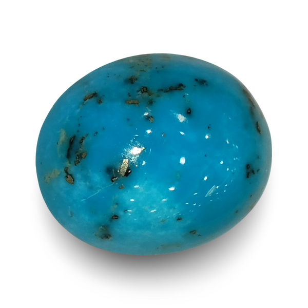 Natural Turquoise | Sea Blue | Oval Cabochon | IGC Certified | Matrix BackgroundCertification: IGC (IGCDKBAJ41440) image 1