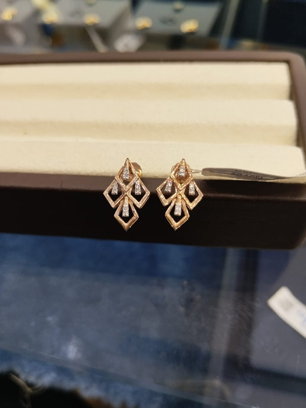 Kisna Collection | Gold Diamond Earrings | 1.96 Gm | 0.07 Carat | 14KT | H-I Color | SI Clarity image 2