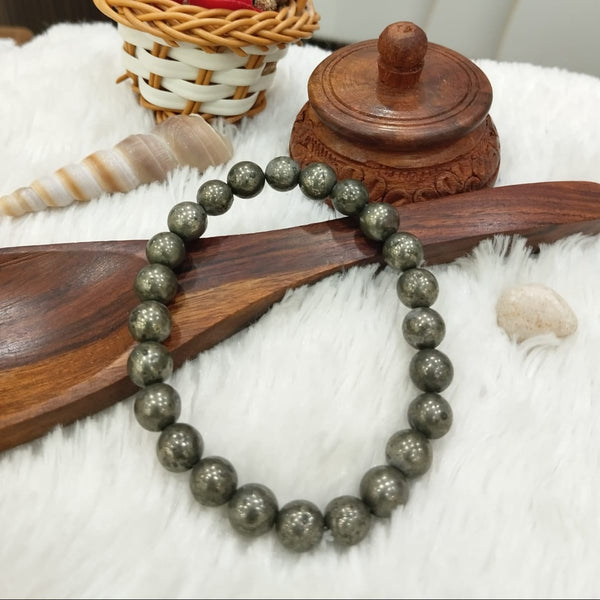 Grey Pyrite Bracelet For Men & Women | For Positive Energy & Wealth Money image 1