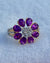 Elegant Natural Rhodolite & Diamond Flower Ring in 14K Gold image 0
