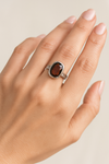 Natural Hessonite Ring | Orangish Brown Gomed | Certified Garnet Gemstone in 92.5 Silver image 1