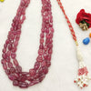 Natural Ruby Three Line Tumble Necklace: A Radiant Statement of Luxury image 1
