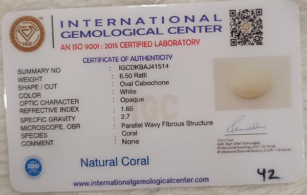 Natural White Coral: The Symbol of Peace and Strength Summary No IGCDKBAJ41514 image 2