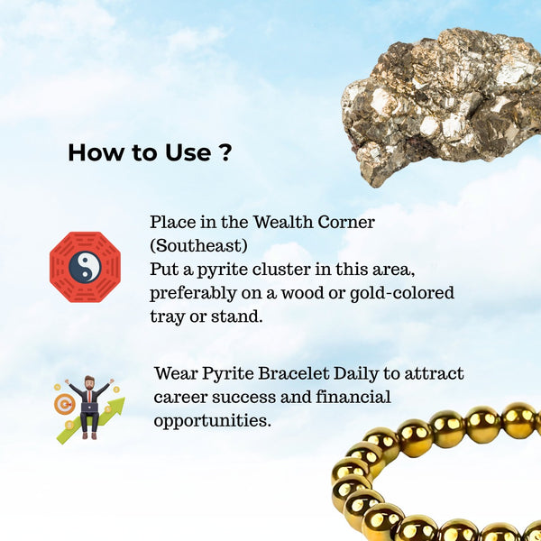 Abundance Combo – Real Peru Pyrite Stone (70-80g) & Golden Pyrite Bracelet Certified – Attracts Wealth, Business Luck & Success – Reiki Healing, Vastu, Gifts for Prosperity & Confidence, Rakhi Gift image 3