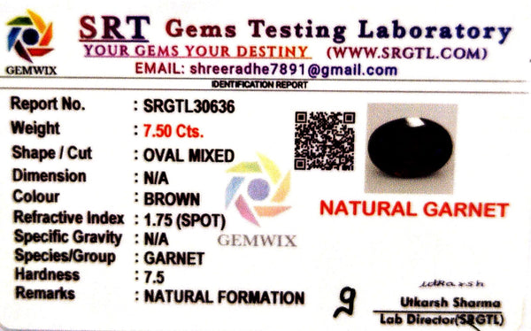 Natural Garnet Oval Mix SRT Certified No : SRGTL30636 image 2