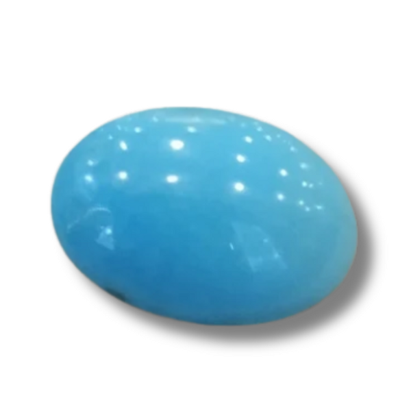 Natural Turquoise (Firoza) 8.61 ratti oval cut loose gemstone, IGC certified – Tushar Gems