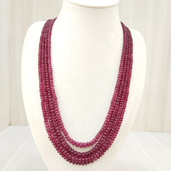 Natural Ruby Four line Beaded Necklace: A Dazzling Display of Luxury and Passion image 5