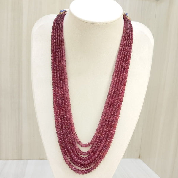 Natural ruby six line bead necklace – Tushar Gems