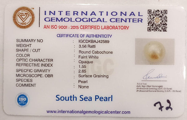 Natural South Sea Pearl – A Symbol of Elegance & Purity Summary No IGCDKBAJ42589 image 2