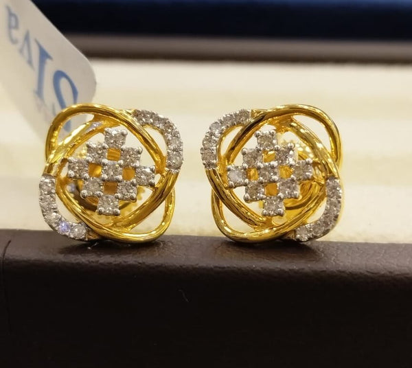 Kisna Collection | Yellow Gold Diamond Earrings | 3.10 Gm | 0.33 Carat | 14KT | H-I Color | SI Clarity image 0