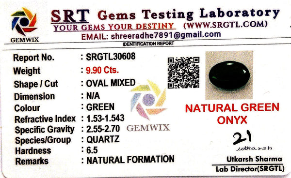 Natural Green Onex | Oval Mixed | SRT Certified No : SRGTL30608 image 2