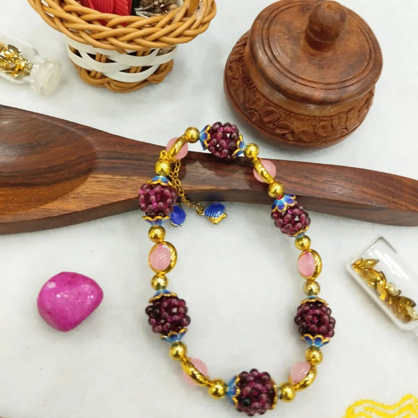 Brown PremiumGrape Garnet Protection Strength wearer from Negativity Bracelet for Men & women image 1