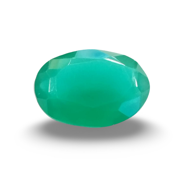 Natural Green Onyx oval mixed cut loose gemstone, SRT certified SRGTL30613