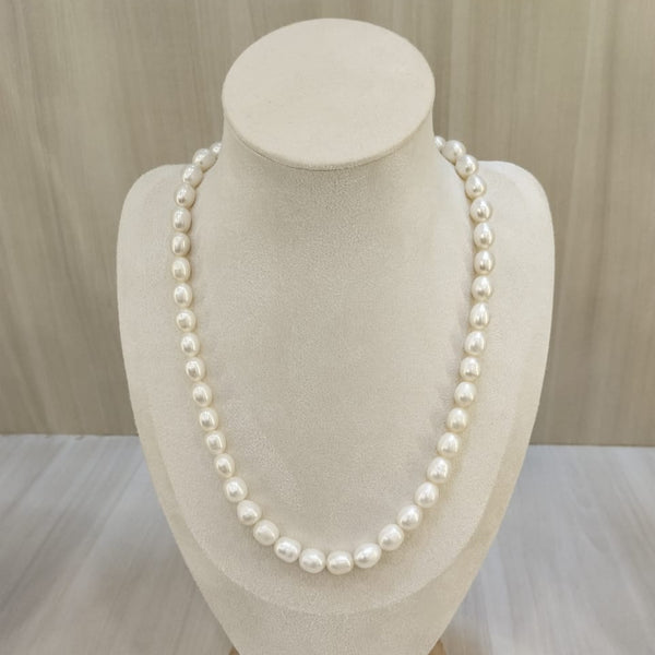 Natural single line oval bead necklace – Tushar Gems