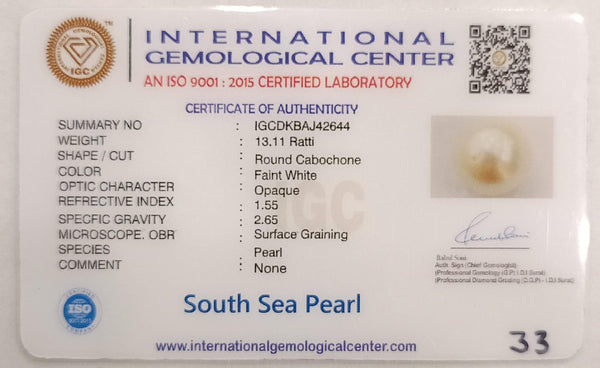 Natural South Sea Pearl – A Symbol of Elegance & Purity Summary No IGCDKBAJ42644 image 2