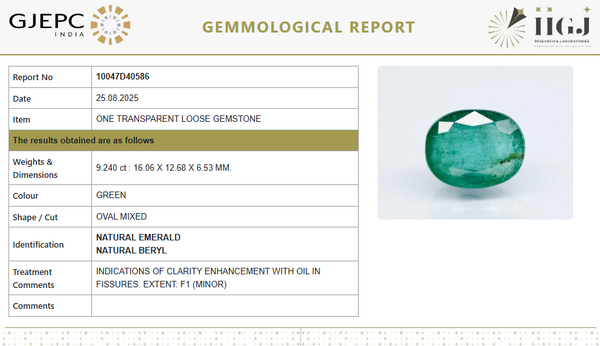 Natural Emerald | Govt. Lab Certified | Oval Mixed Cut | Green 10047D40586 image 1