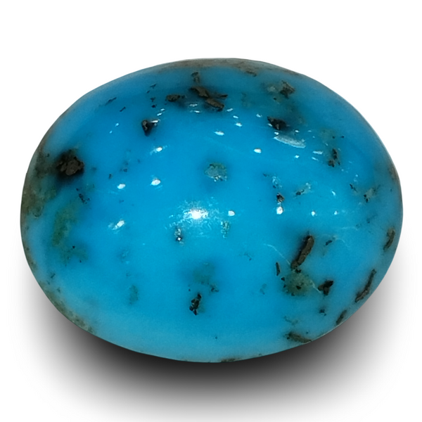 Natural Turquoise | Sea Blue | Oval Cabochon | IGC Certified | Matrix Background Certification: IGC (IGCDKBAJ41411) image 1