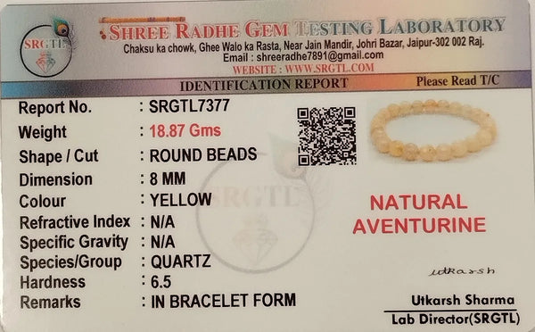 YELLOW Premium Aventurine Self Confidence & Worth Bracelet For Men & Women image 3