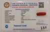 Natural Red Coral | Certified |Capsule Cut Gemstone Summary No. IGCDKBAJ44942 image 2